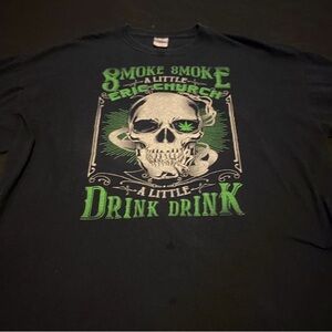 Gildan Eric Church Black Tee with Green Skull